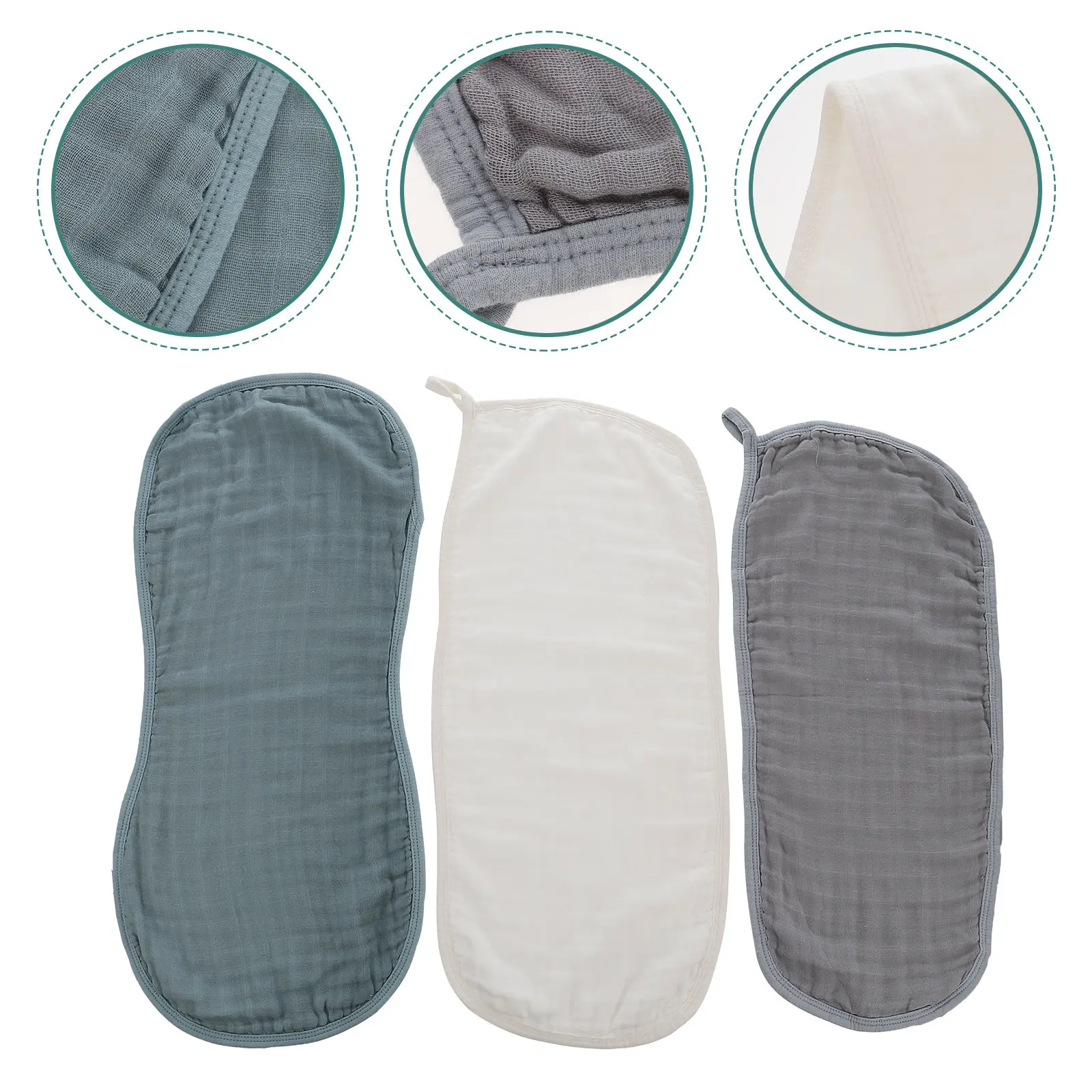 

3Pcs Baby Burp Cloths Newborn Absorbent Towels Soft Comfortable Toddler Saliva Towels Gentle Infant Burping Rags