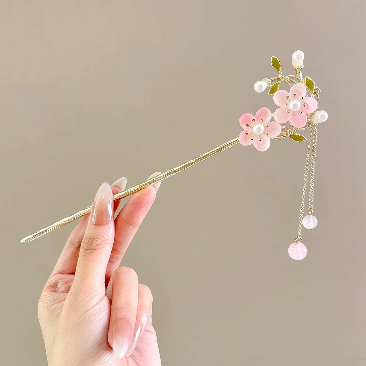 1 Stück Vintage Glocke Orchidee Blume Fransen Haarstäbchen Modisches Metall für Frauen Elegante Haarschmuck und vielseitige Styling-Werkzeuge – Detail 7