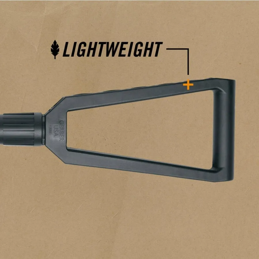 Gear 05942 ETool Spade No Sheath Black للاستخدام الصناعي والخارجي، لمسة نهائية سوداء متينة مع قبضة محسنة ودقة