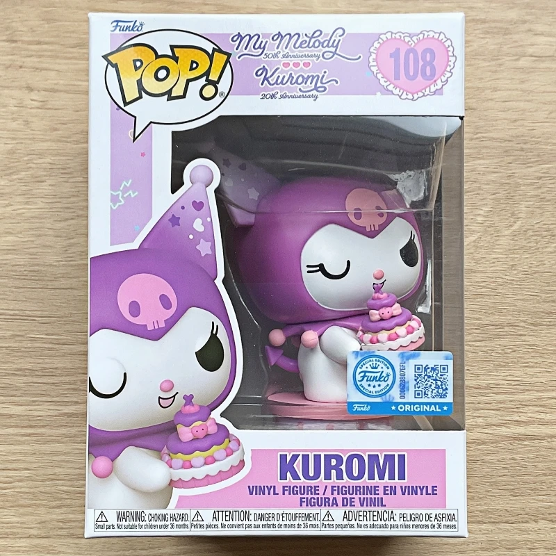 Funko Pop! Original Sanrio Kuromi with Cake #108 Vinyl Figure - Cartoon Collectible Model Desktop Ornament Toy Gift for Fans