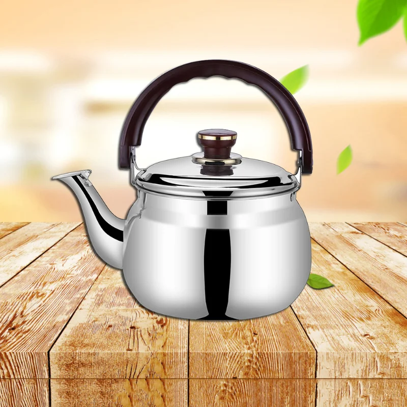 Stainless Steel Boiling Water Kettle Thicken Large Capacity Whistling Pot Beep Reminder Teapot Suitable For Induction Cooker