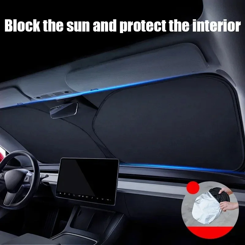 Car sunshade front shield Sunblock thermal insulation sunshade shield Interior windshield car cover sunshade umbrella