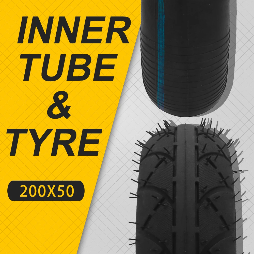 8 Inch Electric Scooter Off-Road Tire 200x50 Inner Tube Outer Tyre For Razor E150 E200 Dune Buggy Crazy Cart Electric Scooter