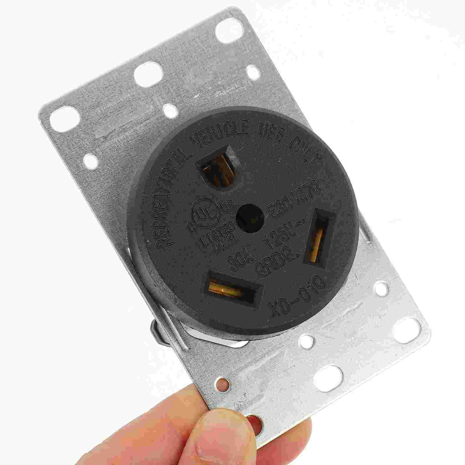 Replacement Rv Outlet Straight Blade Receptacle Plug Breaker Flush Mounting Travel