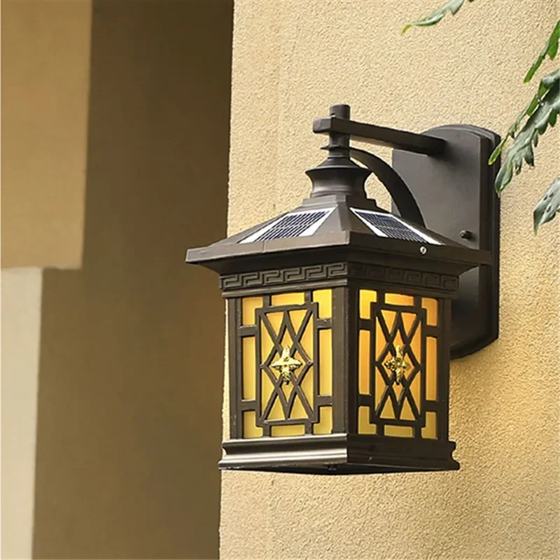 8M Solar Wall Light Fixture Outdoor Modern LED Waterproof Patio Lighting For Porch Balcony Courtyard Villa Aisle