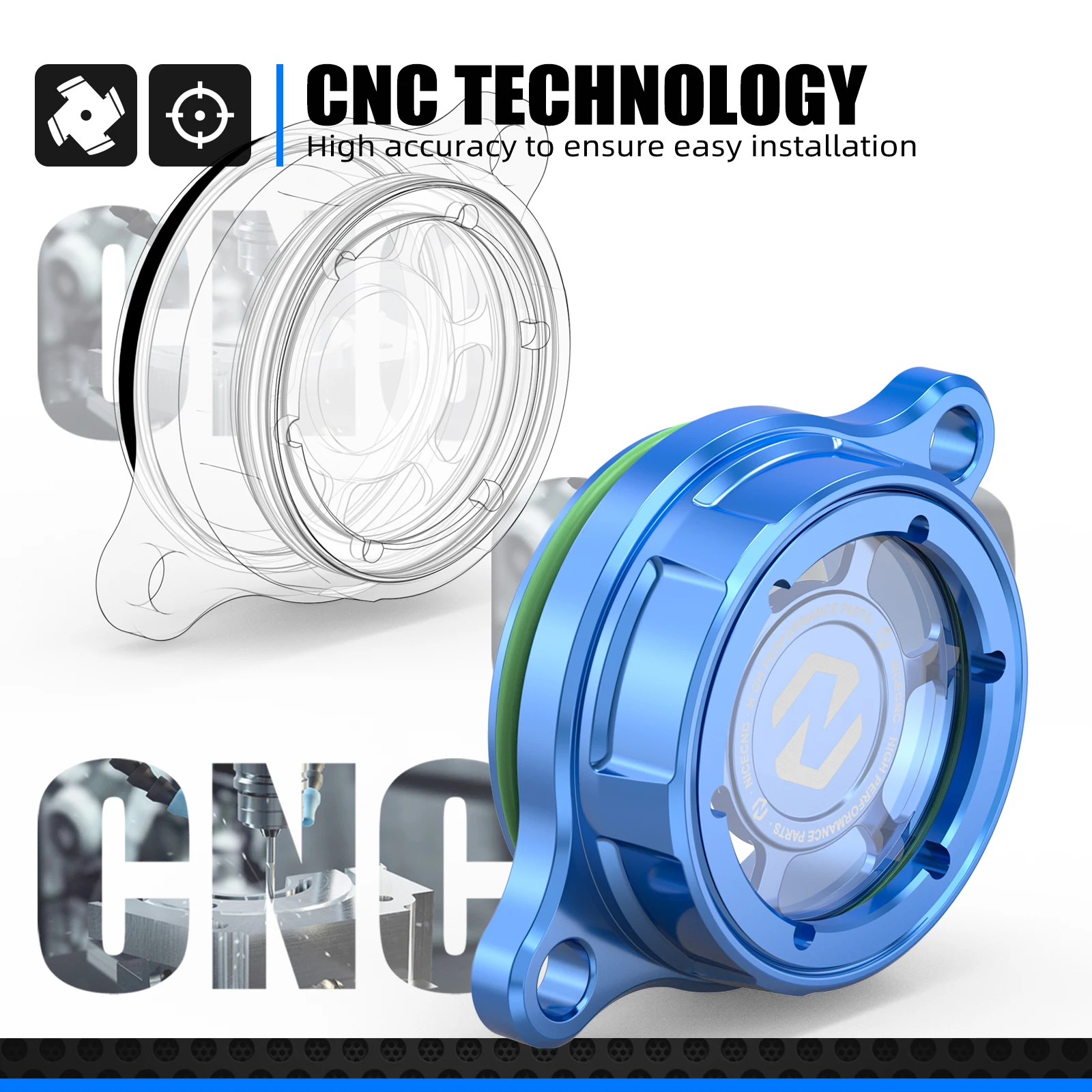 NICECNC For Yamaha YZ250F WR250F 2015-2024 Transparent Oil Filter Cover Cap WR450F YZ450FX 2016-2023 YZ250FX 2015-2023 YZ450F