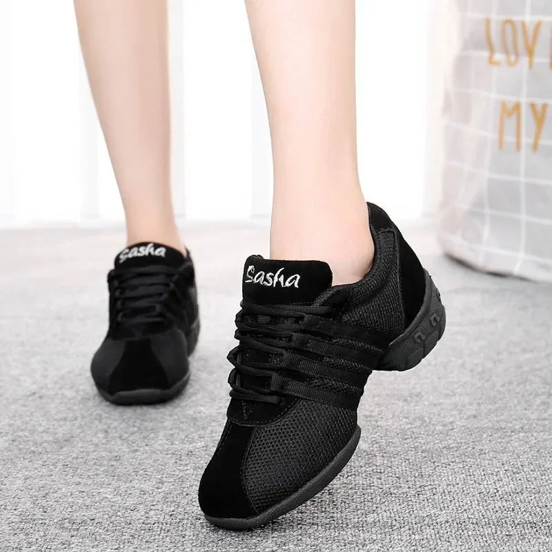 fashion for Women Mesh Breathable Sneakers Canvas Shoes Low Heel Soft Sole Latin Modern Dance Training Hot Sale Jazz Dance Shoes