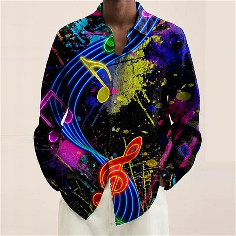 

Men's shirt pattern shirt 3D printed shirt outdoor street long sleeved art abstract buckle clothing casual and comfortable