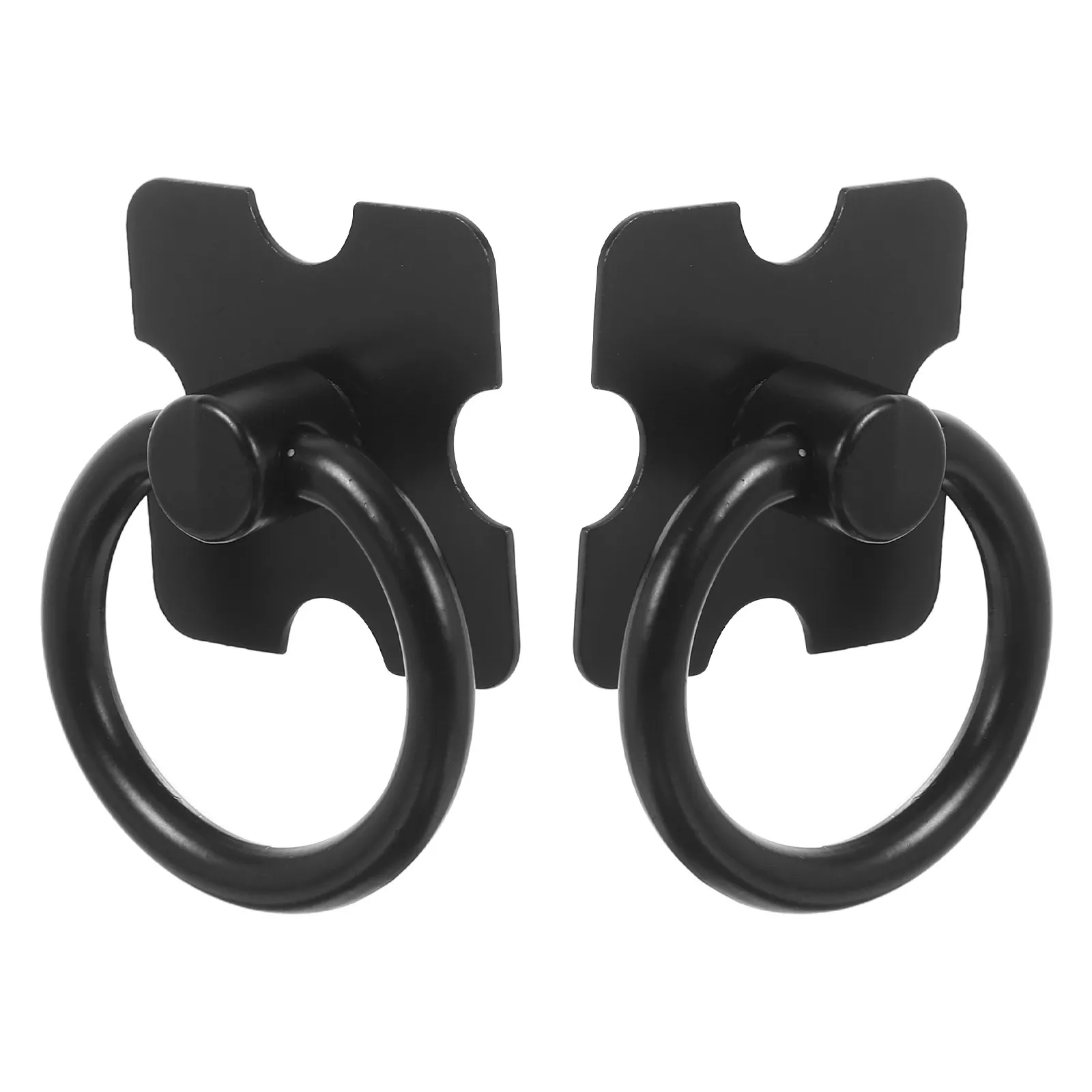 2Pcs Black Ring Cabinet Drawer Handles Zinc Alloy Metal Knobs for Wardrobe Furniture Pulls Metal Drawer Handles
