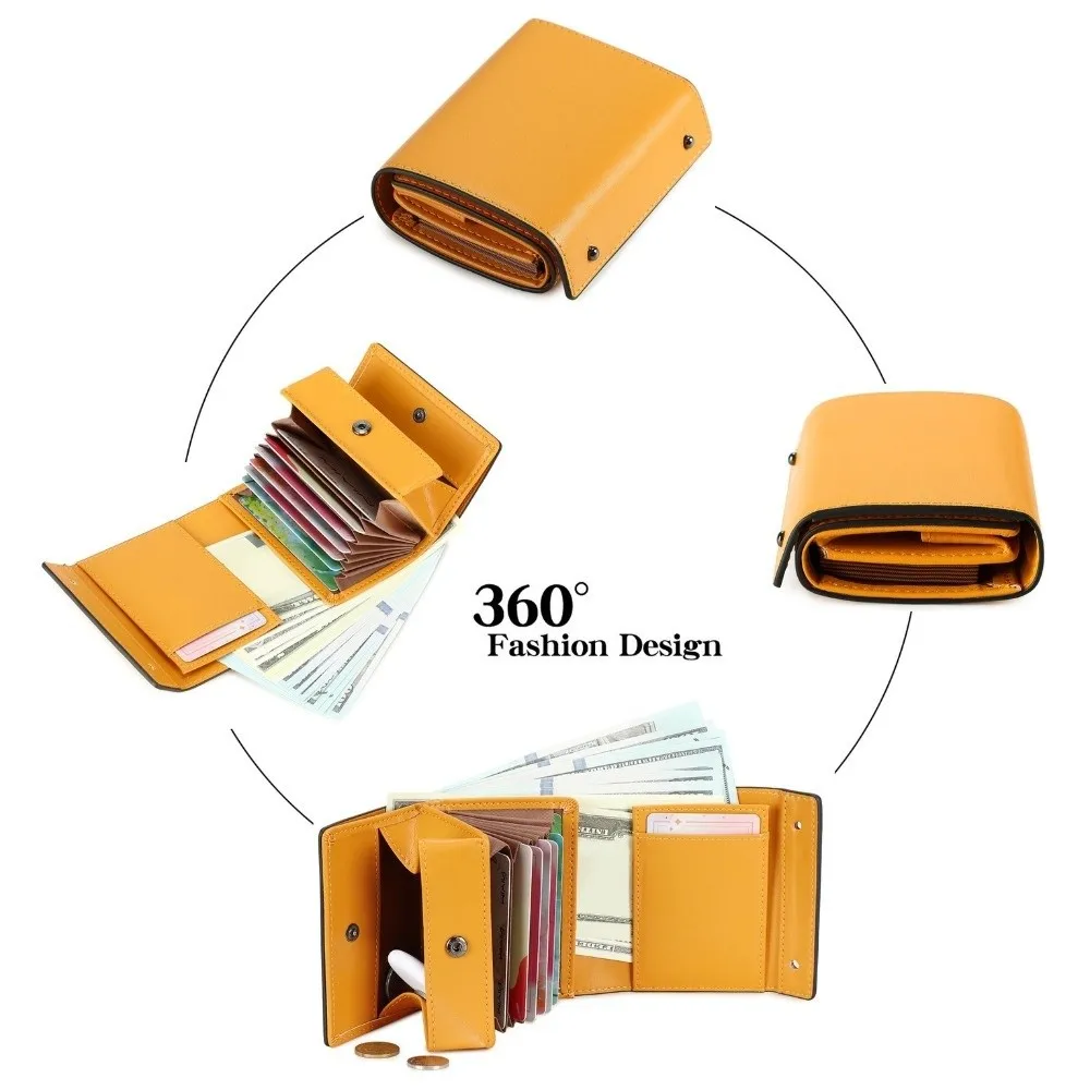 PU Leather Business Short Wallet Ultra-Thin Design Solid Color Tri-fold Card Holder Multi-slot Design Snap Closure Coin Purse