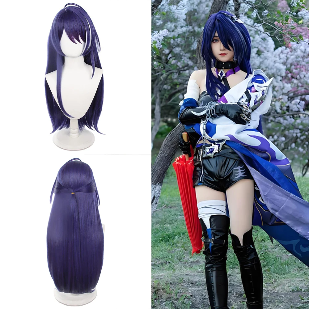 

Anime Game Honkai: Star Rail‌ Acheron‌‌ Cosplay Synthetic Hair 32-Inch Blue-Purple Straight Hair Suitable For Women'S Daily Wig