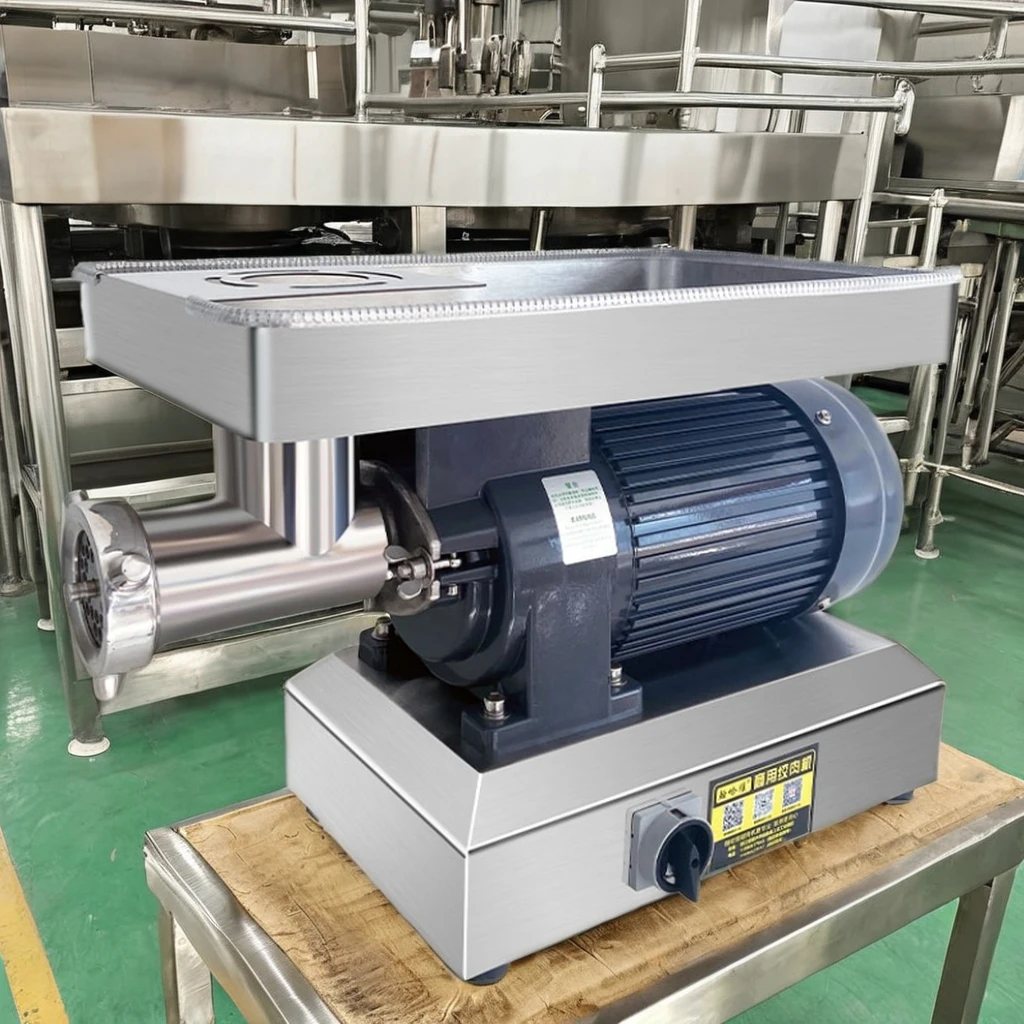 Commercial Electric Stainless Steel High Power Table Top Automatic Meat Grinder Frozen Chicken Beef Rib Rack Enema Core Motor