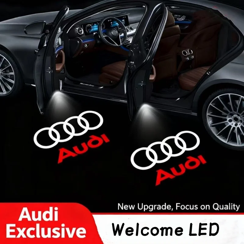 

2x автомобильный дверной светодиодный логотип, проекционная лампа для Audi Sline Sport RS3 RS4 RS5 RS6 RS7 A4 B5 B6 B7 B8 RS S3 S4 S5 S6 S7