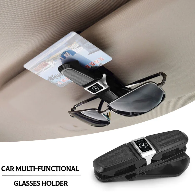 Car Sun Visor Glasses Box Universal Sunglasses Clip Card Ticket For Mercedes Benz W206 W204 W205 W212 W213 W221 W222 W223 W251