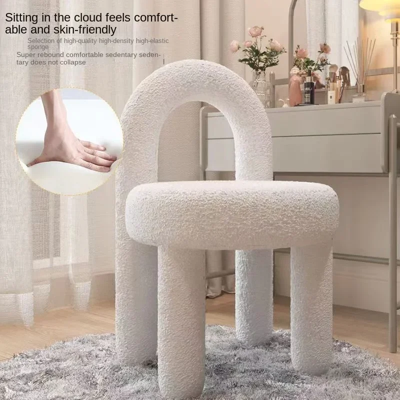 Internet celebrity makeup dressing cream nail dressing table home simple designer modern bedroom backrest light luxury chair