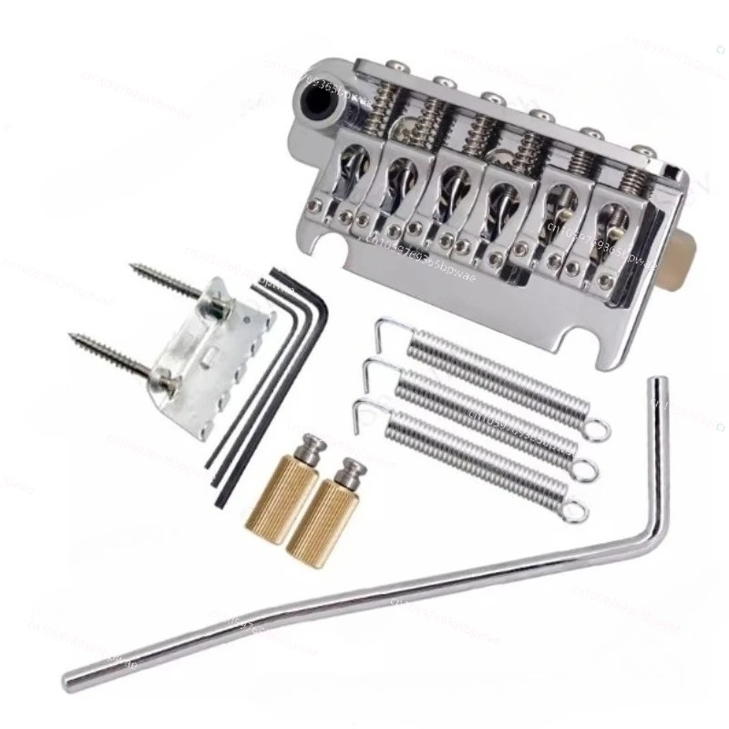 6 Strings Roller Saddle Tremolo Bridge System Electric Guitar Repair Parts Replacement Kit with Bar Screws