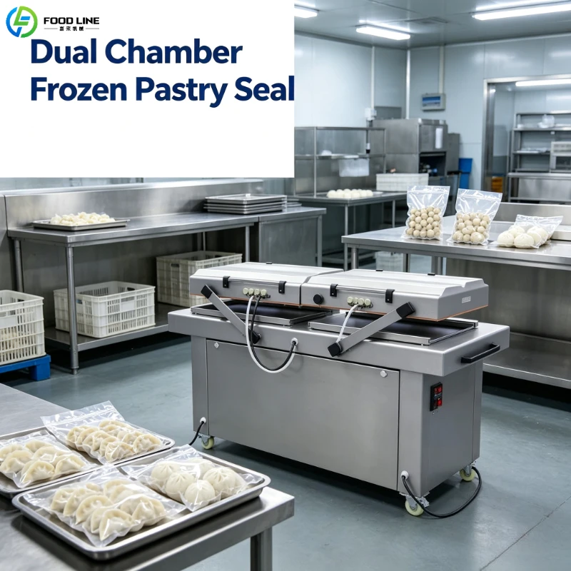 Double Chamber Vacuum Sealer Premium Packing Solution with Flexible Chamber Size for Flour-based Goods Cookies Pastry Dough