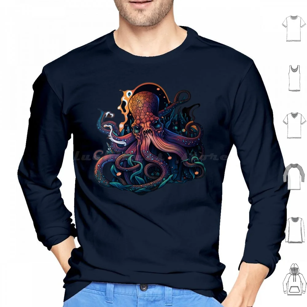 Mythical Sea Creatures Hoodies Long Sleeve Legendary Beasts Mythical Monsters Fantasy Creatures Enchanted Animals