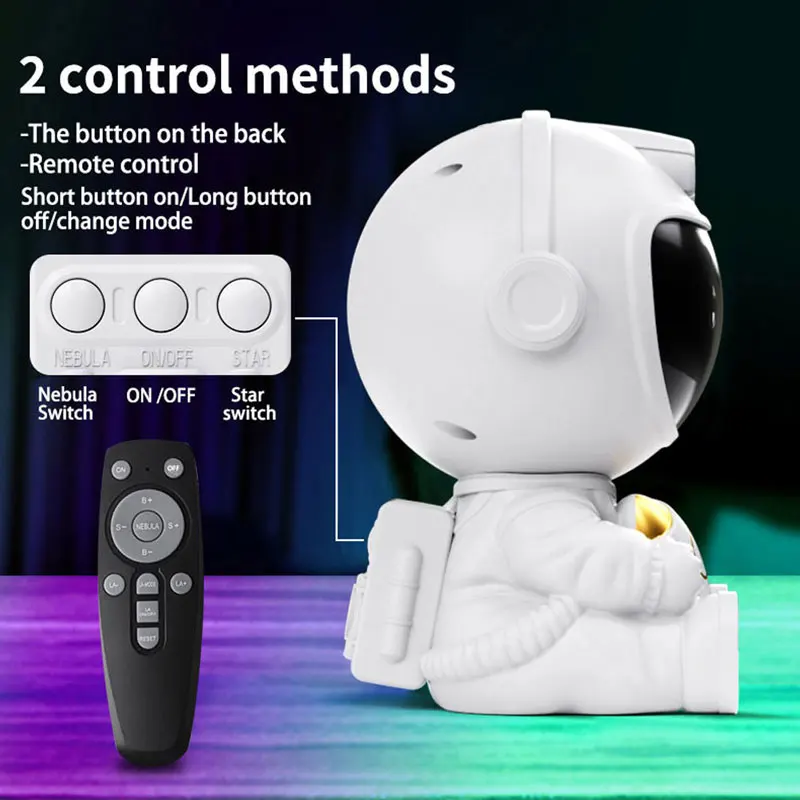 Astronaut Galaxy Projector LED Night Light for Kids,Nebula Ceiling Lamp Star Light for Room Deco with Remote