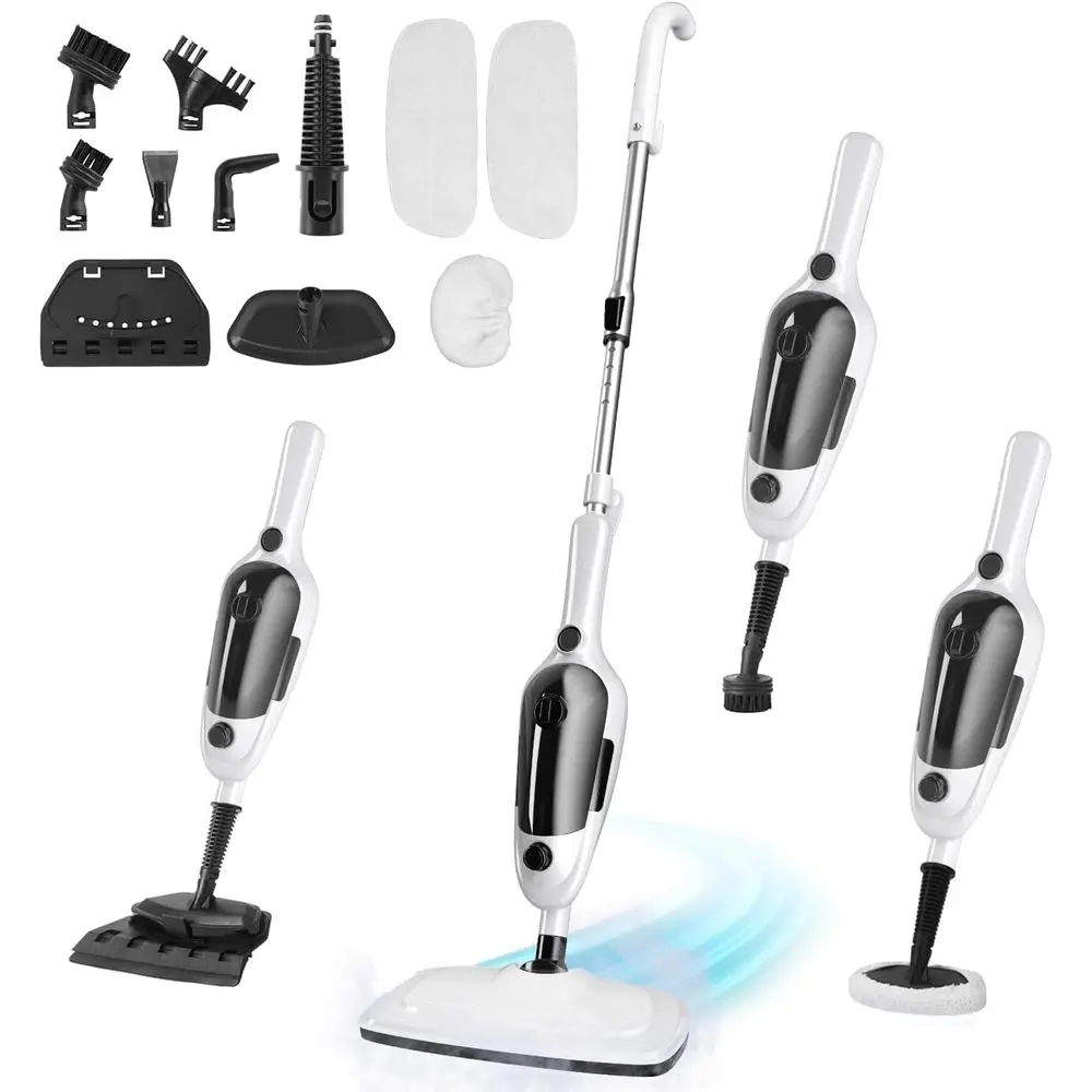 

Steam Mop - 11-in-1 Steam Cleaner or Home with 15.2 OZ Water Tank & 23T Power Cord, Detachable Steam Mops or loor Cleaning Multi