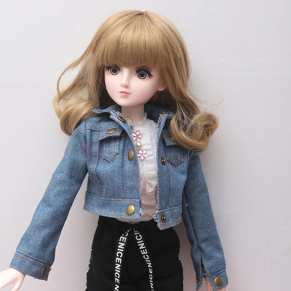 

Denim suit 60cm toy dress clothes set for 1/3 23 inch BJD doll handmade Accessories