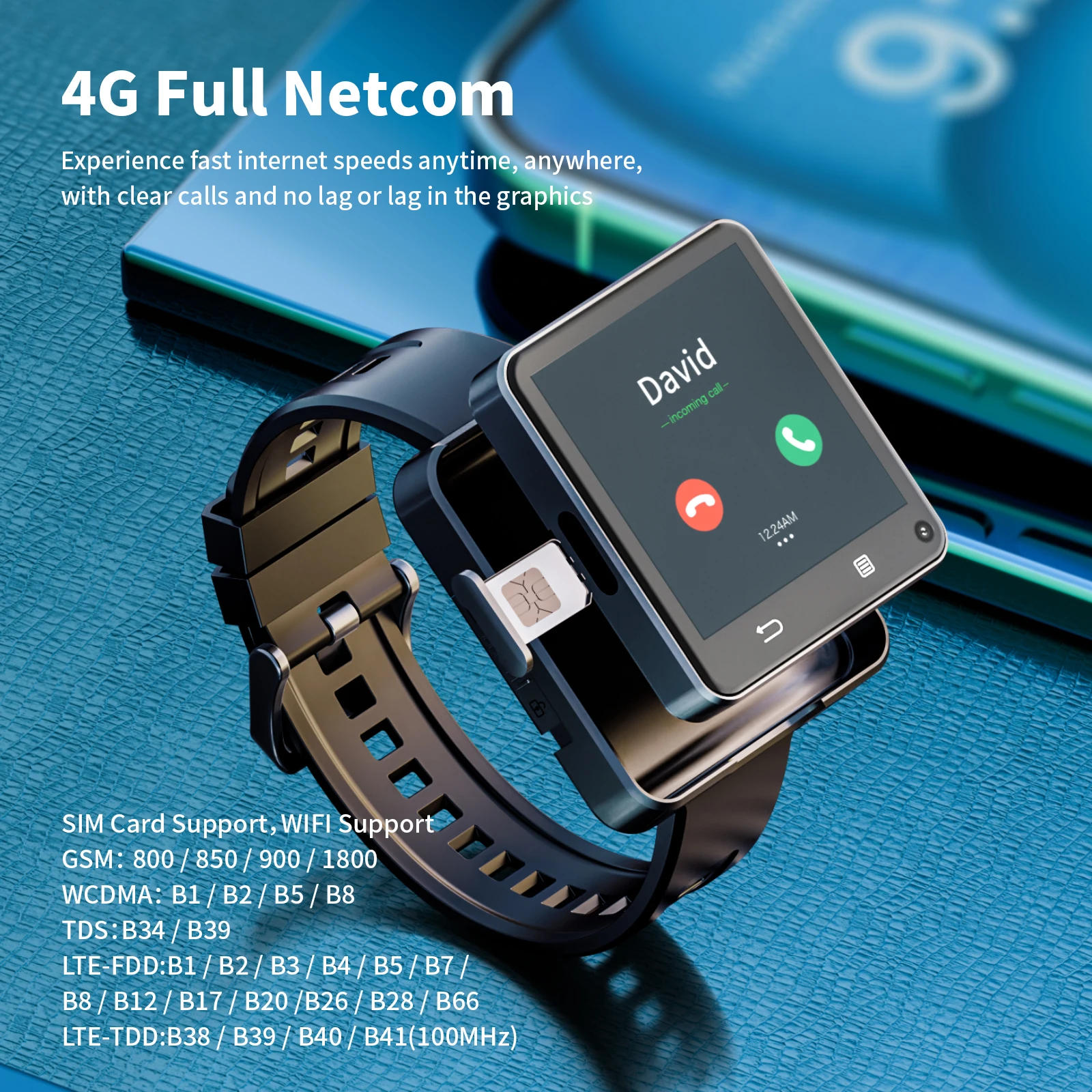 New MTK6761 5G Cellular Version Android 11.0 Smart Watch Men 2.64inch Larger Screen Smartwatch 500W HD Dual Camera 64GB Storage