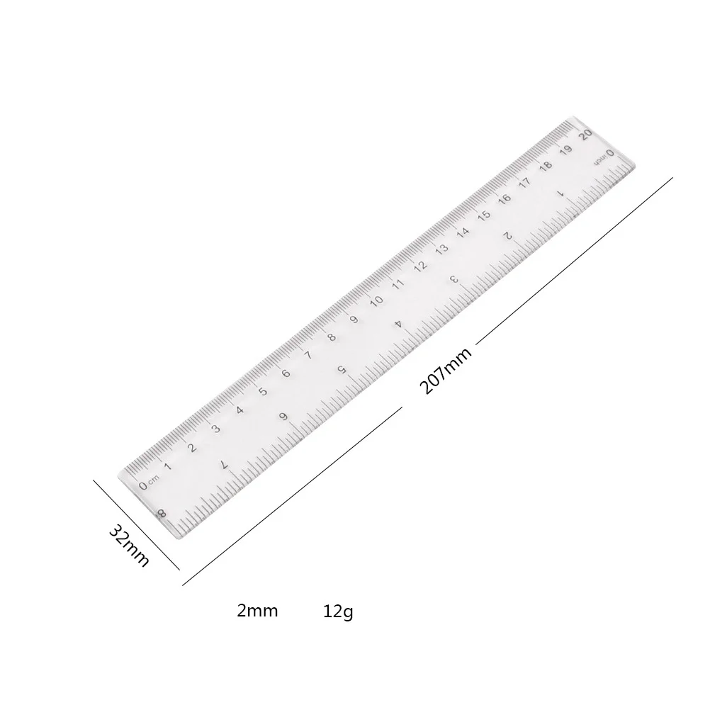 

16Pcs Quality Material Ruler Clear Scales for Students Home Office School 20cm Measurement Straight Ruler