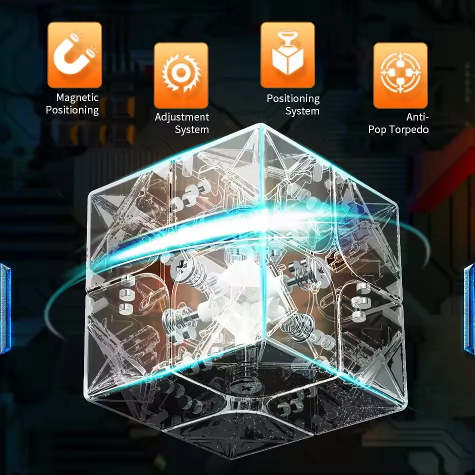 Cubo de velocidad magnético 2x2Moyu RS2M V2, Cubo Mgaic 2x2, juguete educativo profesional, rompecabezas de Cubo magnético MOYU para chico RS2M Cubo mágico