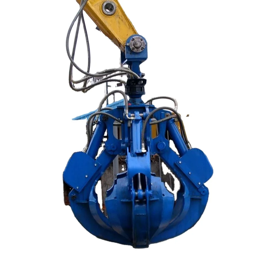 Huitong CE Certified Customized Excavator Peel Grab Orange for 27-36 Ton Scrap/Waste Handling Gear Engine As Core Component