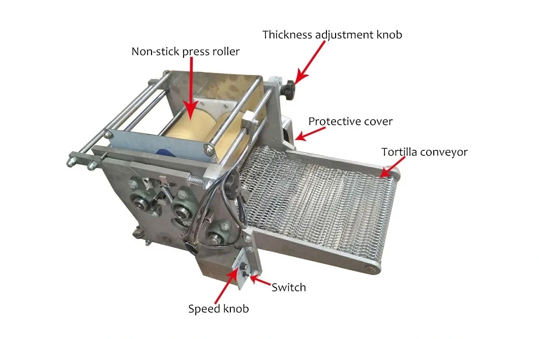 Household Electric 7-15cm Taco Enchilada Tortilla Dough Press Machine Tabletop Dough Press Tortilla Roti Making Machine