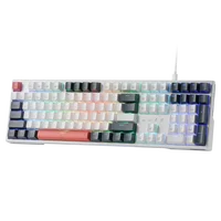 Teclado para juegos Redragon K668 RGB, teclado mecánico con cable de 108 teclas con 4 teclas de acceso adicionales, enchufe intercambiable en caliente mejorado, interruptor rojo