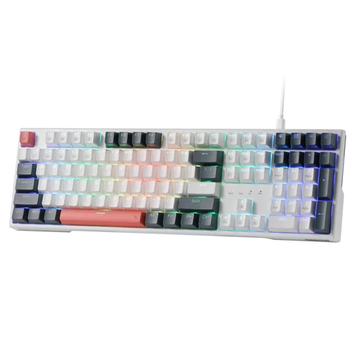 Imagen 1 del producto Teclado para juegos Redragon K668 RGB, teclado mecánico con cable de 108 teclas con 4 teclas de acceso adicionales, enchufe intercambiable en caliente mejorado, interruptor rojo