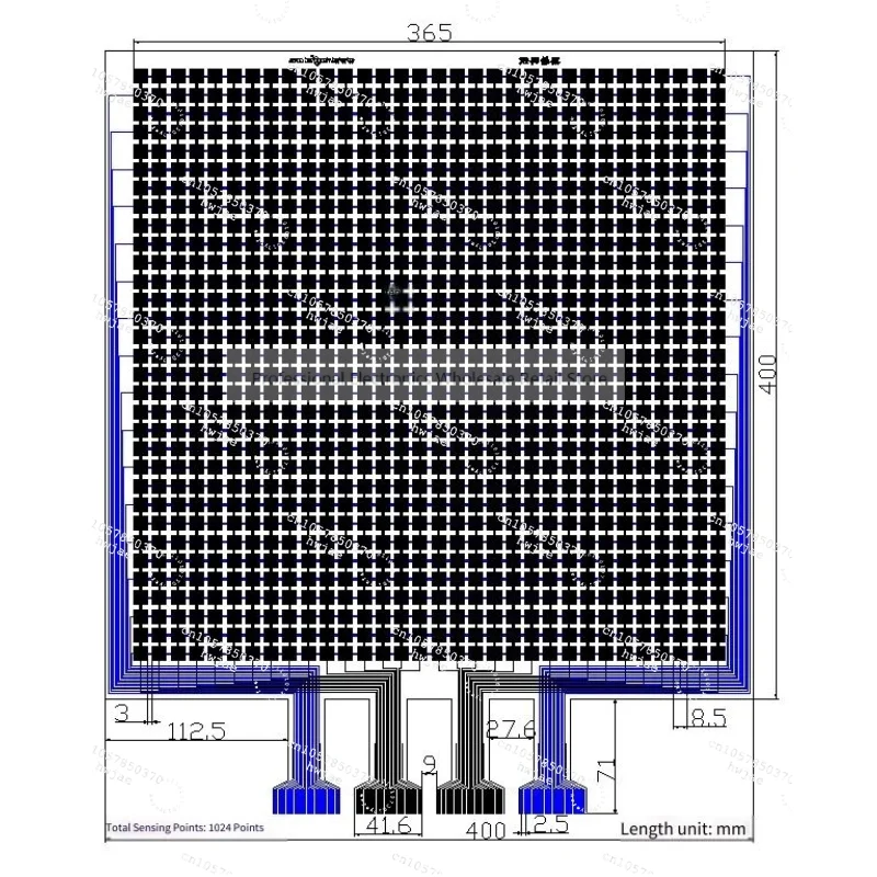 RX-M3232L Large-format Distributed Flexible Film Pressure Sensor and Its Test System
