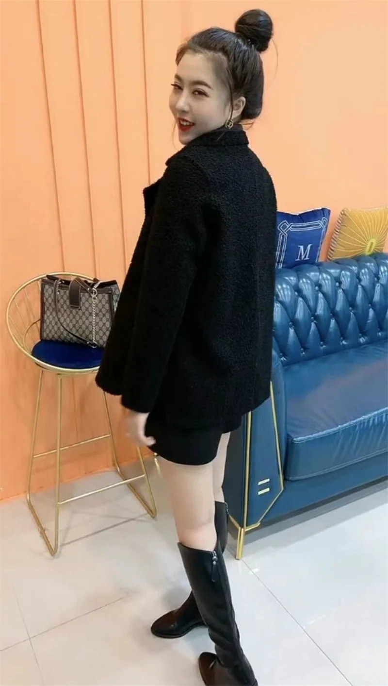 Double Sided Leather And Fur Integrated Lamb Fur Coat For Women With Plush And Thickened Spring And Autumn New Waistband Slimmin