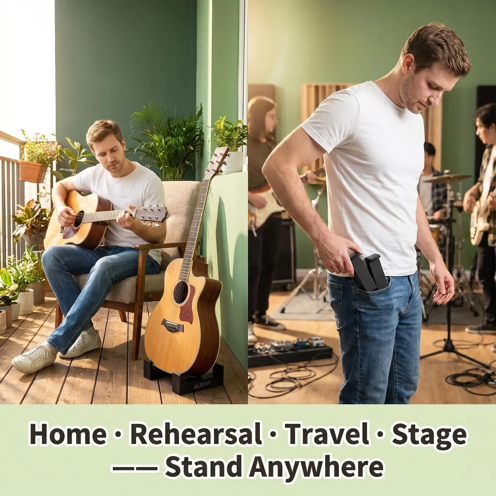 Acoustic Guitar Stand Portable Display Shelf Electric Bass Stand For Acoustic Bass Banjo Music Player Instrument Travel Studio