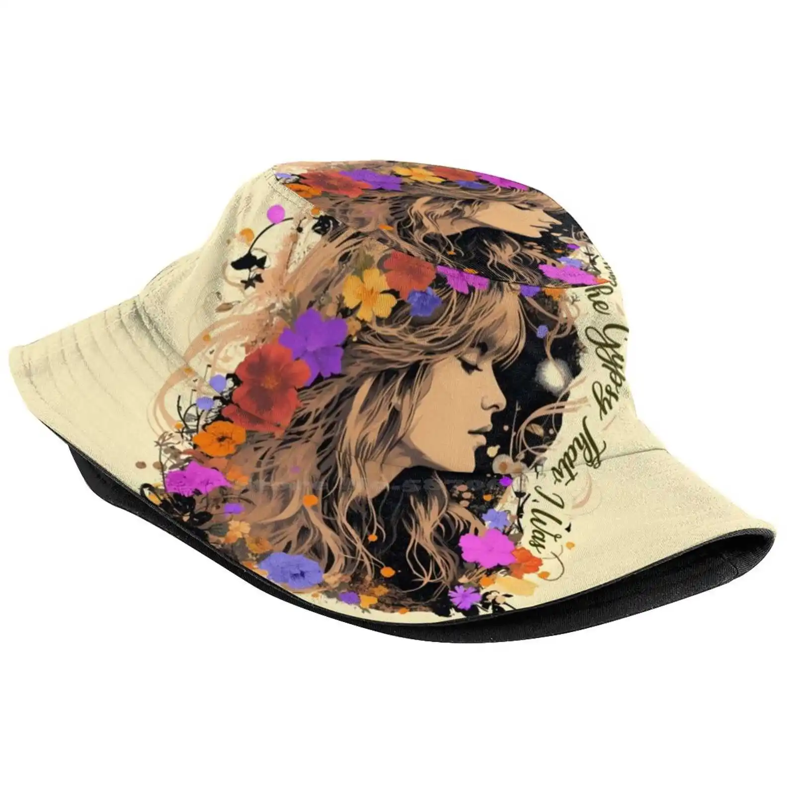 Vintage Stevie Nicks Design With Wildflower Gypsy That I Was Sun Cap Fisherman Hat Bucket Hats Music 70S Dreams Vintage Lyrics