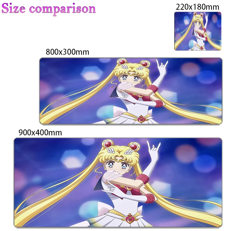 Mouse Pads S-Sailor M-Moon Anime Carpe Large PC Gamer Computer Mausepad Varmilo Keyboard Gaming Accessories Desk Mat rug