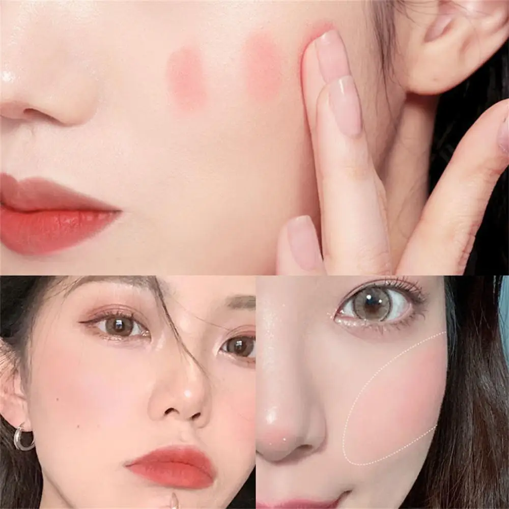 1/2/3PCS Natural Blush Delicate And Smooth Waterproof And Sweatproof Face Makeup Monochromatic Liquid Blush Easy To Color