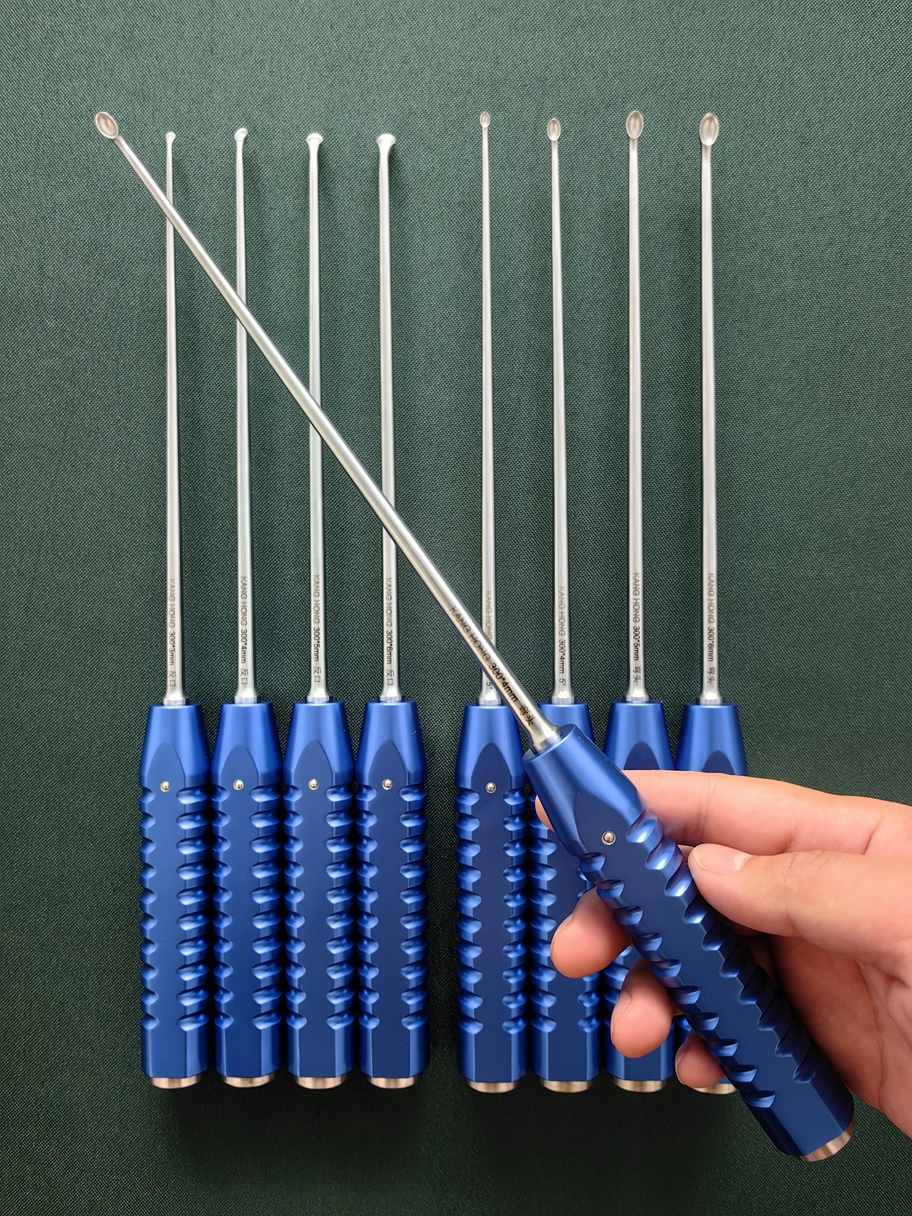 Instrumentos Cirúrgicos Ortopédicos Minimamente Invasivos KANG HONG, Cureta Especial de Osso de Canal Duplo UBE