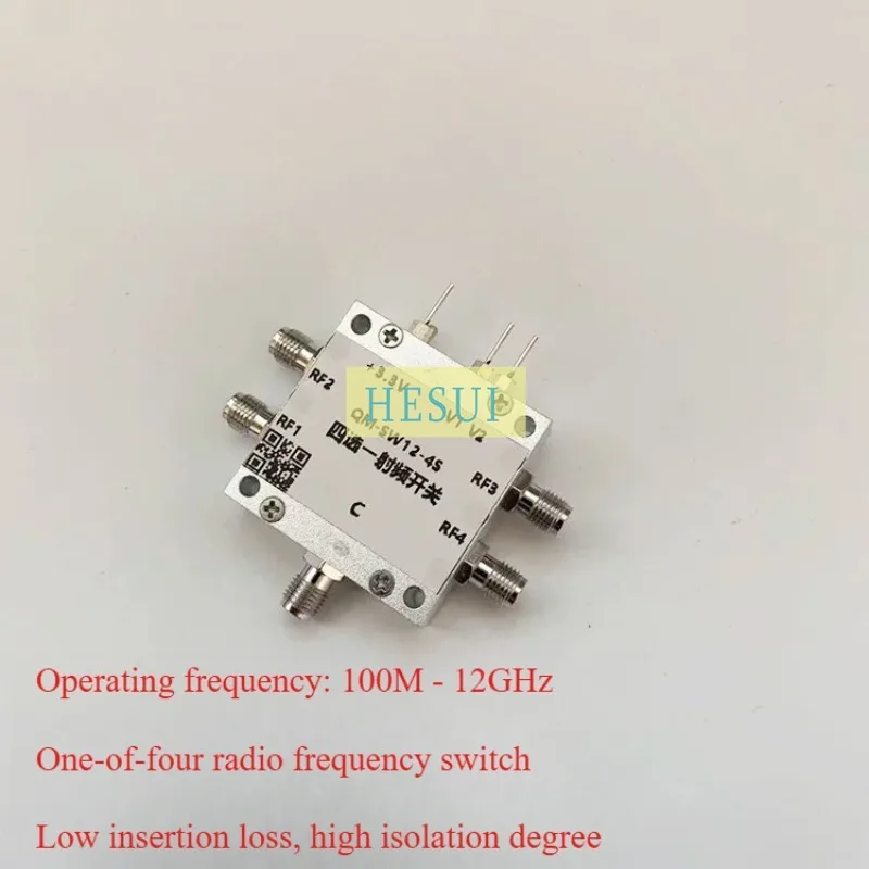 100M-12GHz four choose one radio frequency switch, broadband radio frequency electronic switch, all four choose one path