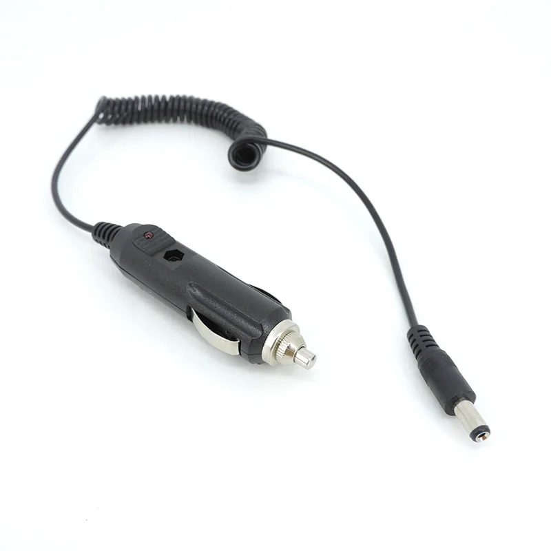 DC 12V 24V Car lighter Charger to 5.5x2.1mm Charging power supply connector Cable Spring Cord Line E1