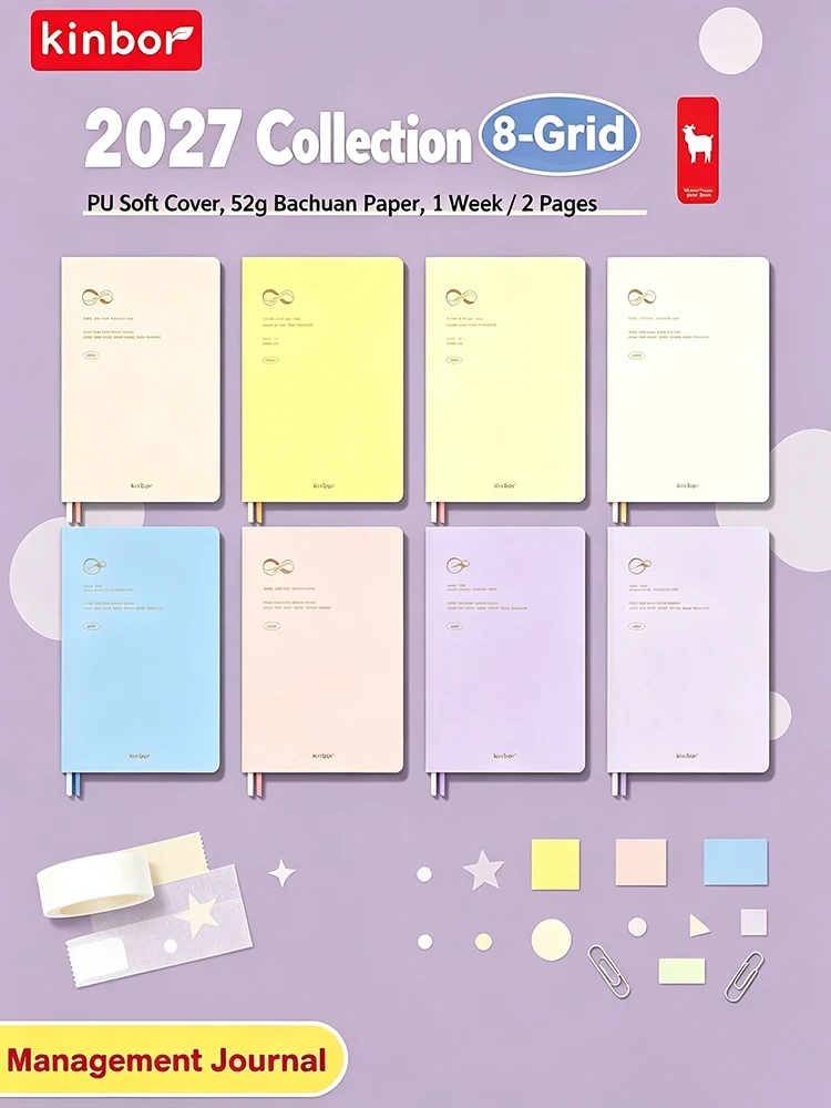 Kinbor Wochenplaner, Notizbuch, unbedingt erforderlich, Agenda, Zeitplan, täglich, monatlich, Tagebuch, Buch, tragbar, Rekord, Tagebuch, Plan, Notizblock, Schreibwaren – Detail 3