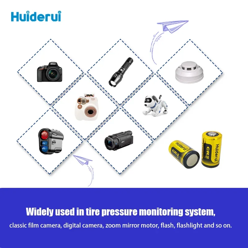 Huiderui CR2 3V primary lithium battery used for cameras night vision systems rangefinders gas detectors