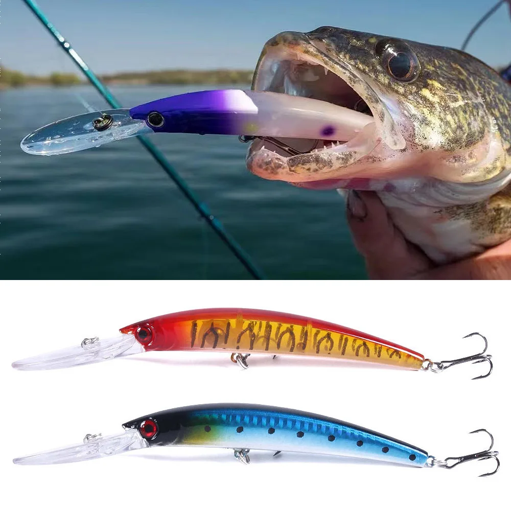 

Deep Diving Walleye Lure 15cm 15g 3D Crystal Trolling Wobbler Floating Crankbait Minnow Bass Pike Bait Saltwater Fishing Tackle