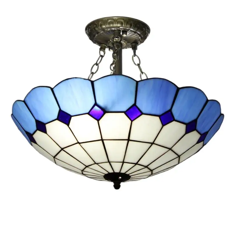 Multicom European Aisle Ceiling Cdelier Lamp Simple Anti Blue Mediterranean Garden Style Iron 1629CW