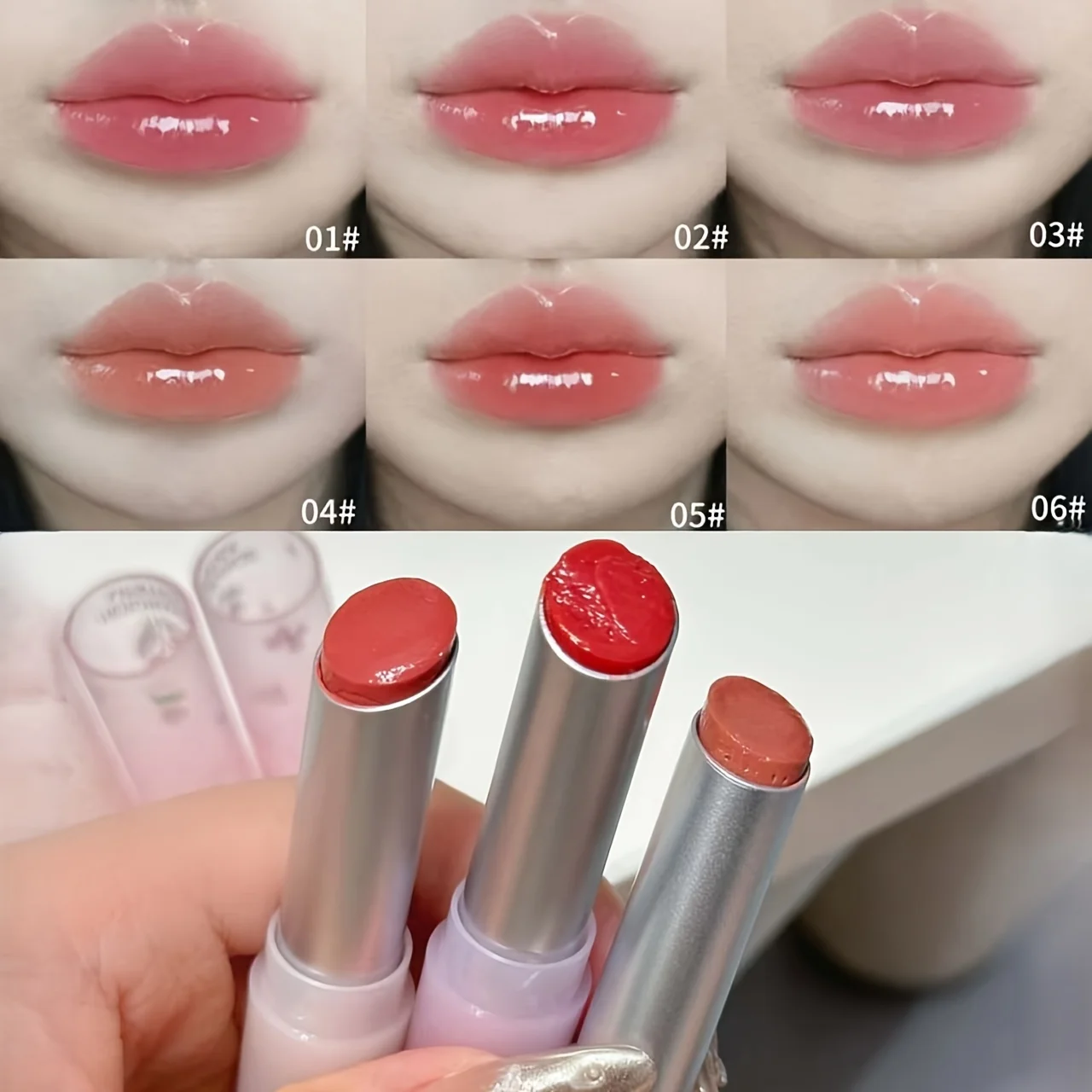 HERORANGE~Floral and Fragrant Mirror Light Lipstick Water Moisturizing Mirror Clear Face Makeup Appearance White Lip Glaze