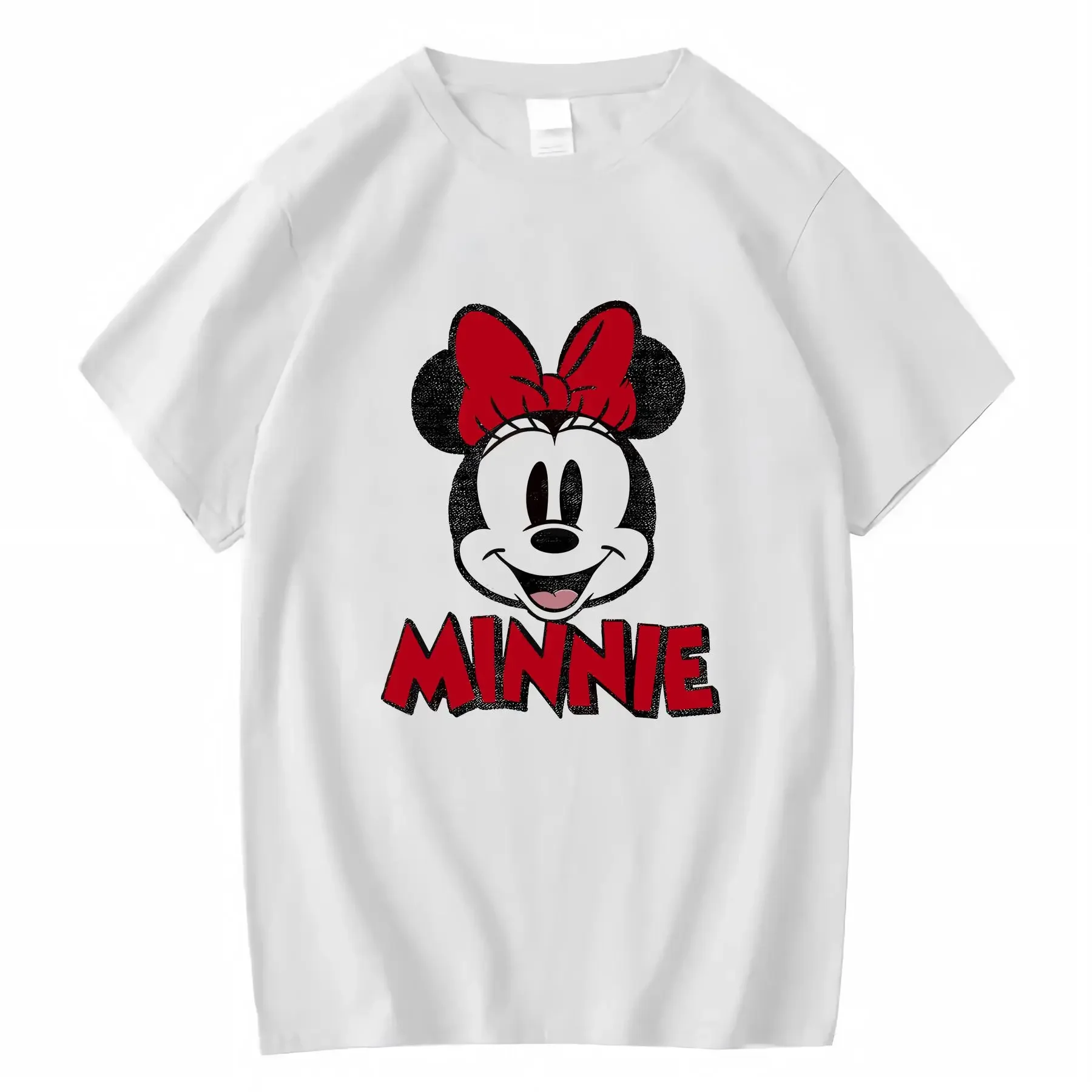 

180g Disney Minnie Mouse Classic Portrait 100 Cotton Crew Neck T shirt Comfortable Casual Suitable for Outdoor vintage Washed