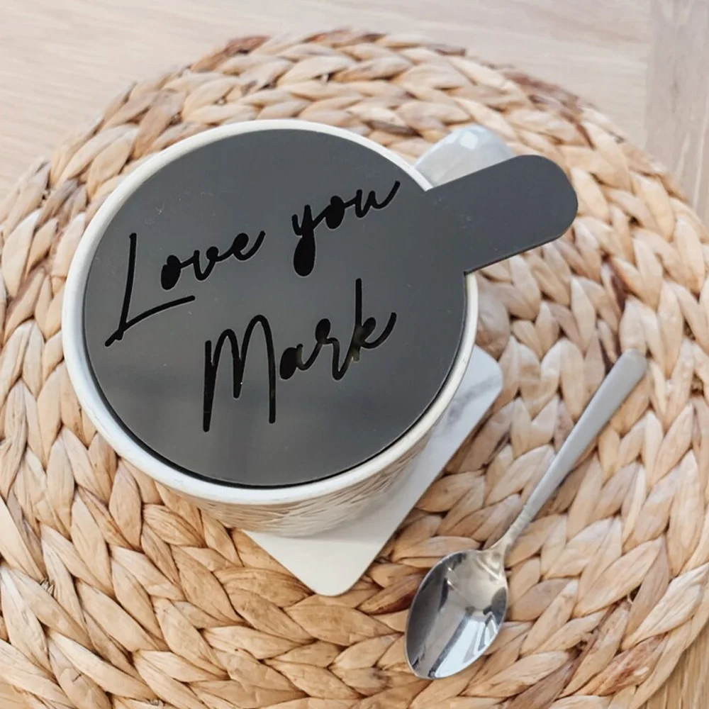 Personalised Coffee Stencil, Men's Gift, Birthday Gift Ideas For Him, Coffee Lover Present, Love You Bespoke Male Gift
