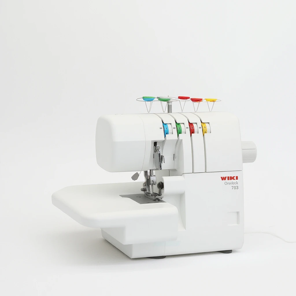 JK-703 Multi-Functional Mini Overlock Sewing Machine New Domestic Double Needle Lock Stitch Flat-Bed Configuration Home Use