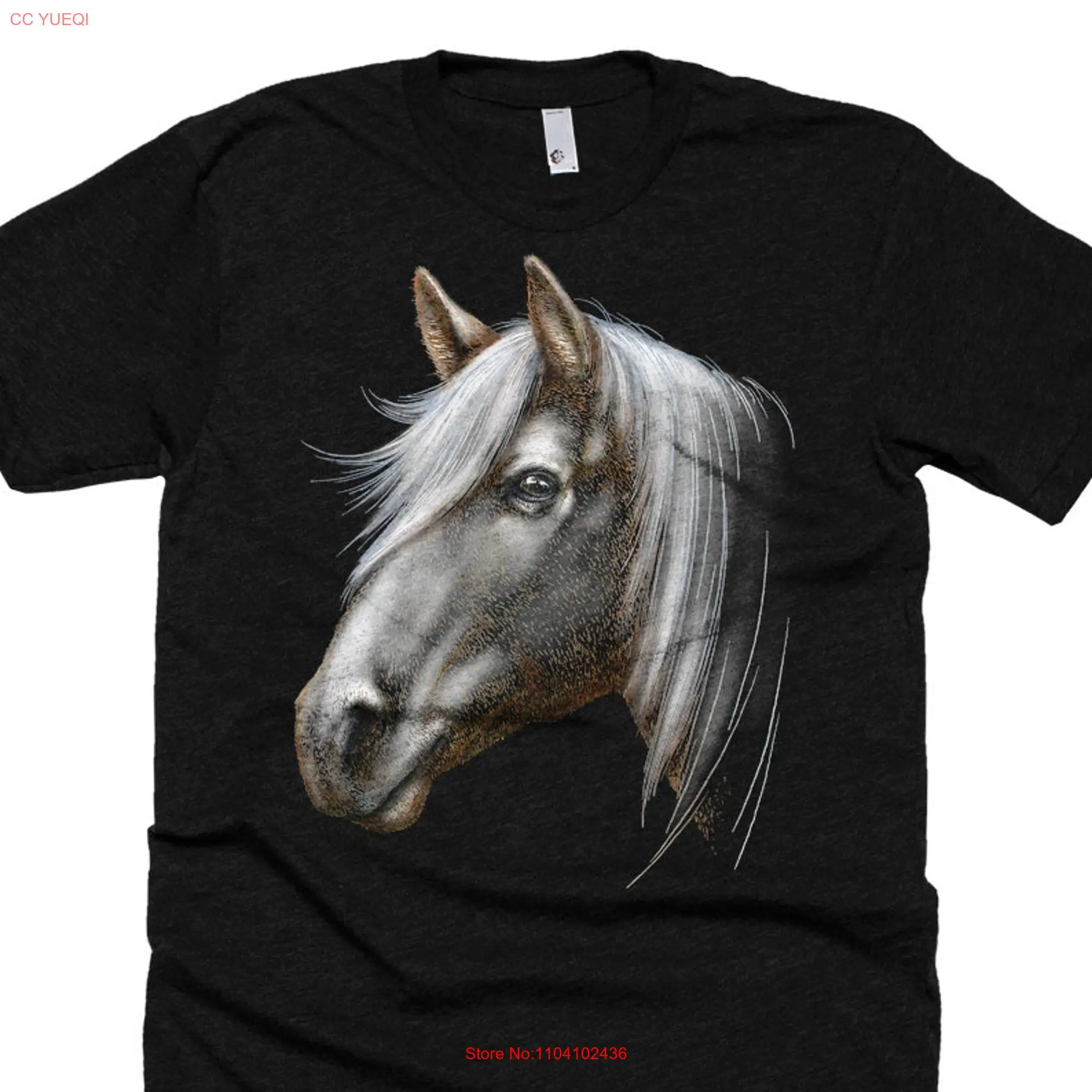 Majestic Fantasy Horse Head T Shirt Equine Men's Bella Canvas Item 1012 long or short sleeves